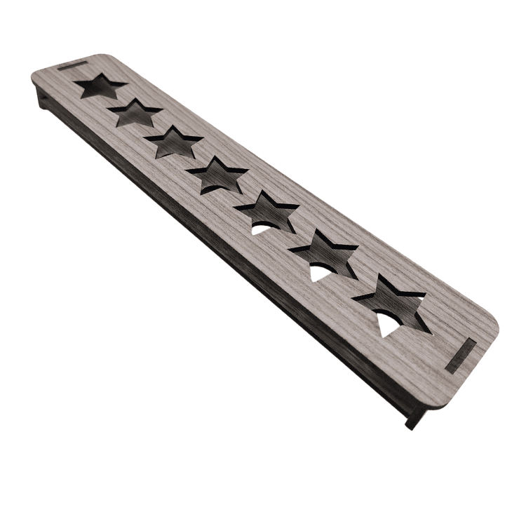 PORTAVELA REGLA ESTRLLA X7 PEQUEÑO ENCHAPADO